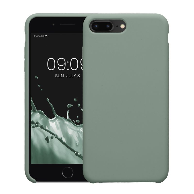 Laptop, Telefoane si Tablete - Telefoane mobile si accesorii - Accesorii Telefoane - Huse telefoane - Husa Kwmobile pentru iPhone 7 Plus/8 Plus, incarcare wireless, silicon, verde - Infinity.ro