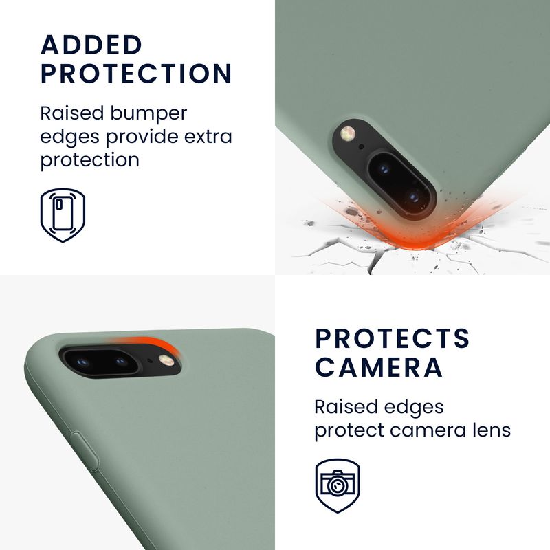 Laptop, Telefoane si Tablete - Telefoane mobile si accesorii - Accesorii Telefoane - Huse telefoane - Husa Kwmobile pentru iPhone 7 Plus/8 Plus, incarcare wireless, silicon, verde - Infinity.ro