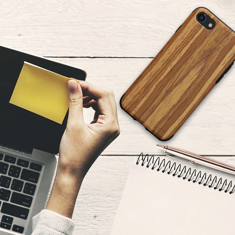 Laptop, Telefoane si Tablete - Telefoane mobile si accesorii - Accesorii Telefoane - Huse telefoane - Husa Kwmobile pentru iPhone SE (2022)/SE (2020)/8/7, anti-alunecare, lemn, TPU, maro - Infinity.ro