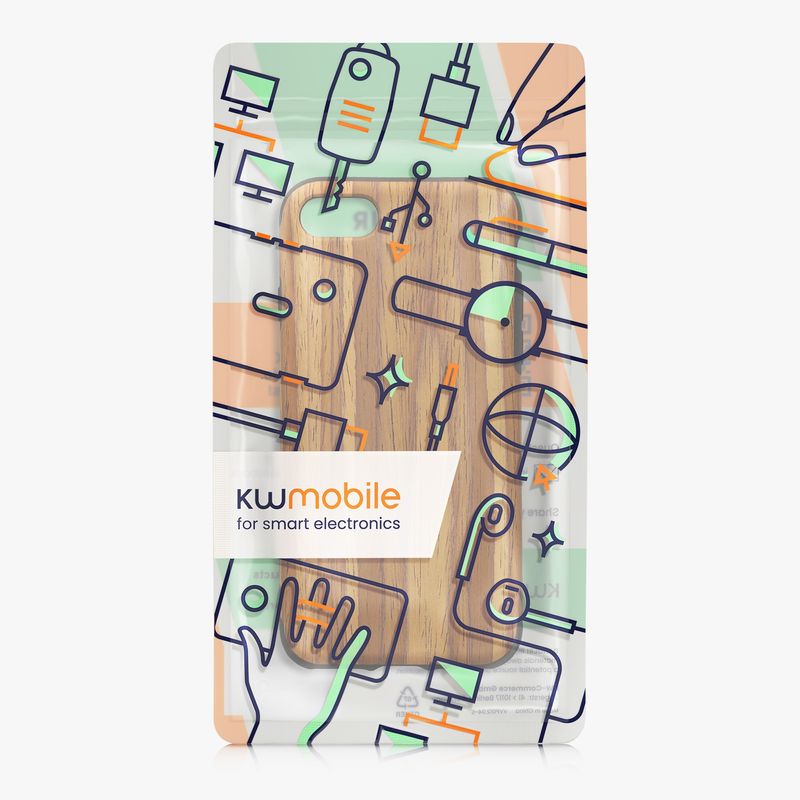 Laptop, Telefoane si Tablete - Telefoane mobile si accesorii - Accesorii Telefoane - Huse telefoane - Husa Kwmobile pentru iPhone SE (2022)/SE (2020)/8/7, anti-alunecare, lemn, TPU, maro - Infinity.ro