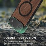 Laptop, Telefoane si Tablete - Telefoane mobile si accesorii - Accesorii Telefoane - Huse telefoane - Husa Kwmobile pentru iPhone Air, compatibilitate MagSafe, lemn, TPU, maro, negru - Infinity.ro