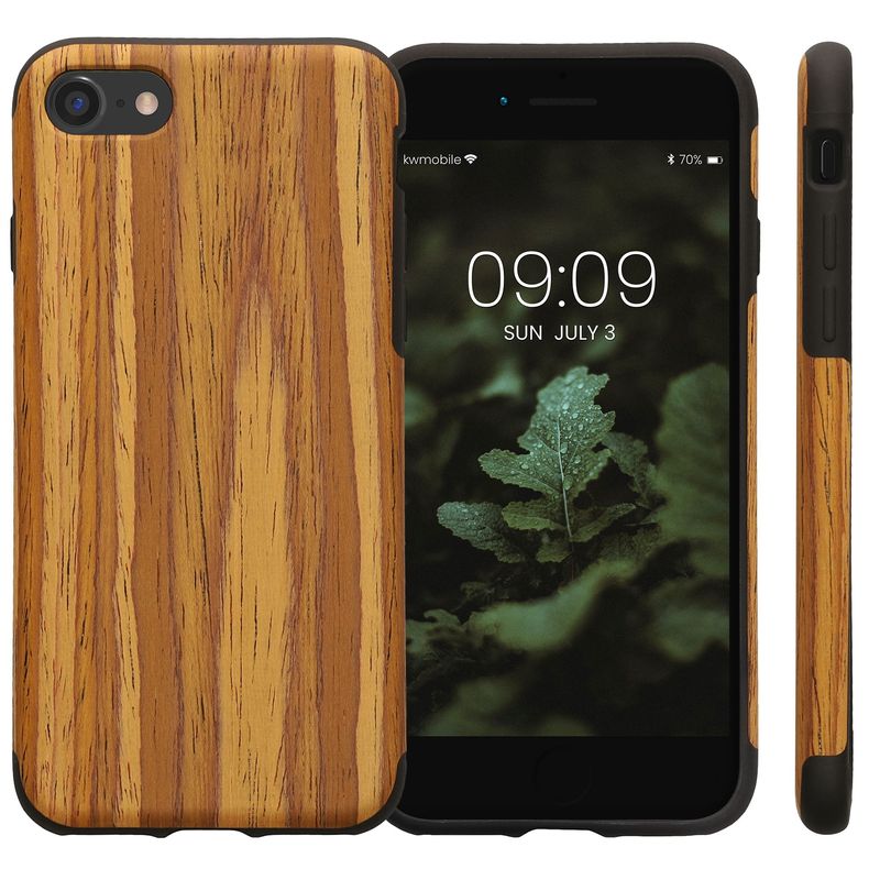 Laptop, Telefoane si Tablete - Telefoane mobile si accesorii - Accesorii Telefoane - Huse telefoane - Husa Kwmobile pentru iPhone SE (2022)/SE (2020)/8/7, anti-alunecare, lemn, TPU, maro - Infinity.ro