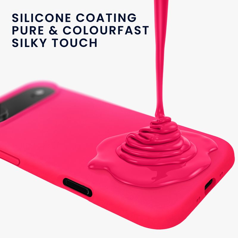 Laptop, Telefoane si Tablete - Telefoane mobile si accesorii - Accesorii Telefoane - Huse telefoane - Husa Kwmobile pentru iPhone Air, anti-alunecare, silicon, roz neon - Infinity.ro