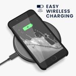 Laptop, Telefoane si Tablete - Telefoane mobile si accesorii - Accesorii Telefoane - Huse telefoane - Husa Kwmobile pentru iPhone SE (2022)/SE (2020)/8/7, incarcare wireless, anti-alunecare, silicon, negru - Infinity.ro