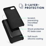 Laptop, Telefoane si Tablete - Telefoane mobile si accesorii - Accesorii Telefoane - Huse telefoane - Husa Kwmobile pentru iPhone SE (2022)/SE (2020)/8/7, incarcare wireless, anti-alunecare, silicon, negru - Infinity.ro