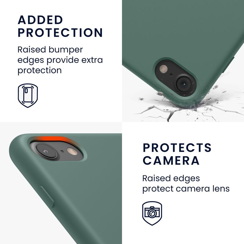 Laptop, Telefoane si Tablete - Telefoane mobile si accesorii - Accesorii Telefoane - Huse telefoane - Husa Kwmobile pentru iPhone SE (2022)/SE (2020)/8/7, incarcare wireless, silicon, verde - Infinity.ro
