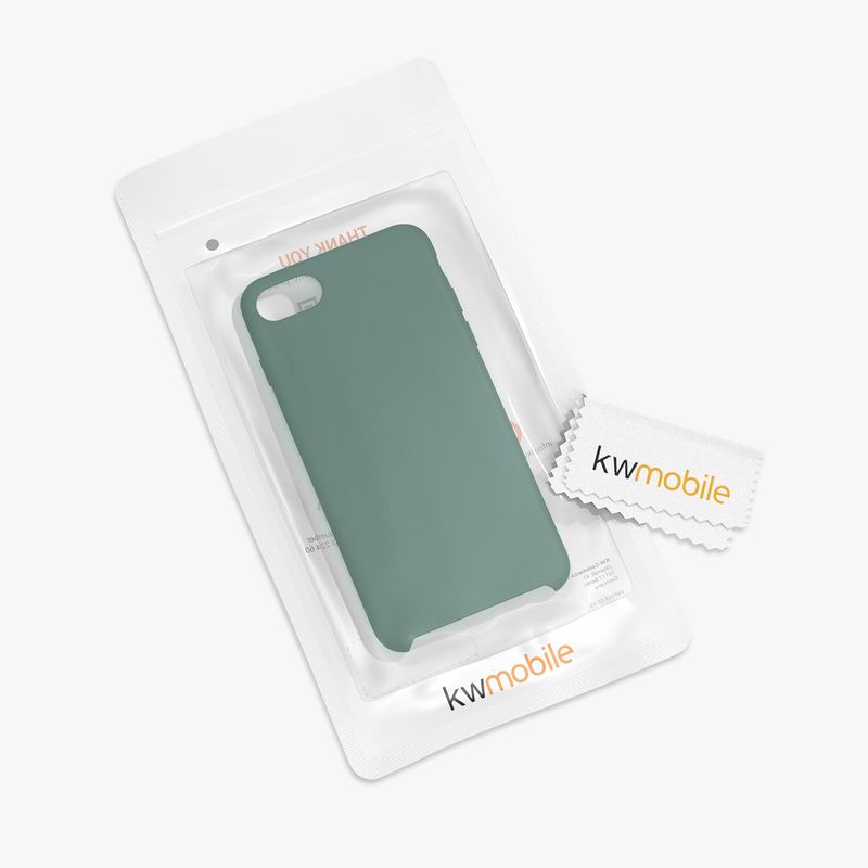 Laptop, Telefoane si Tablete - Telefoane mobile si accesorii - Accesorii Telefoane - Huse telefoane - Husa Kwmobile pentru iPhone SE (2022)/SE (2020)/8/7, incarcare wireless, silicon, verde - Infinity.ro