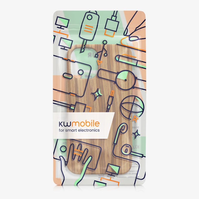 Laptop, Telefoane si Tablete - Telefoane mobile si accesorii - Accesorii Telefoane - Huse telefoane - Husa Kwmobile pentru iPhone SE (2022)/SE (2020)/8/7, anti-alunecare, protectie la socuri, lemn, TPU, maro - Infinity.ro