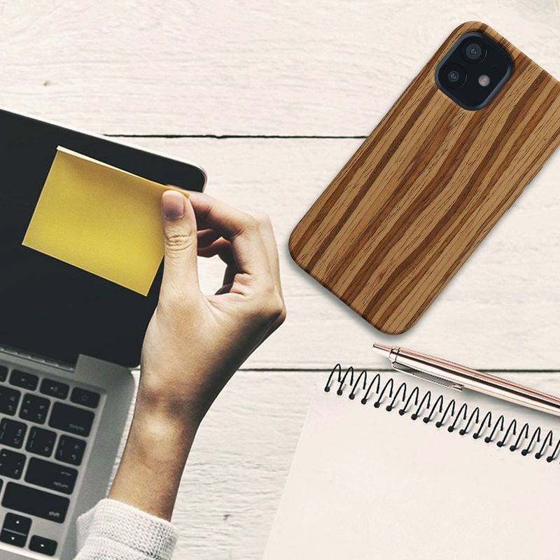 Laptop, Telefoane si Tablete - Telefoane mobile si accesorii - Accesorii Telefoane - Huse telefoane - Husa Kwmobile pentru iPhone SE (2022)/SE (2020)/8/7, anti-alunecare, protectie la socuri, lemn, TPU, maro - Infinity.ro