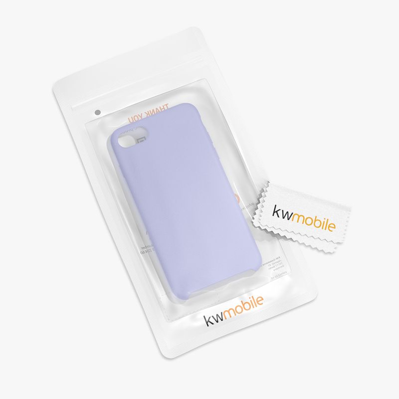 Laptop, Telefoane si Tablete - Telefoane mobile si accesorii - Accesorii Telefoane - Huse telefoane - Husa Kwmobile pentru iPhone SE (2022)/SE (2020)/8/7, incarcare wireless, anti-alunecare, silicon, mov - Infinity.ro