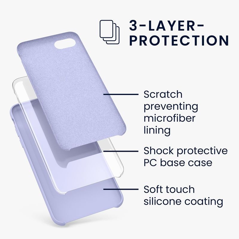 Laptop, Telefoane si Tablete - Telefoane mobile si accesorii - Accesorii Telefoane - Huse telefoane - Husa Kwmobile pentru iPhone SE (2022)/SE (2020)/8/7, incarcare wireless, anti-alunecare, silicon, mov - Infinity.ro