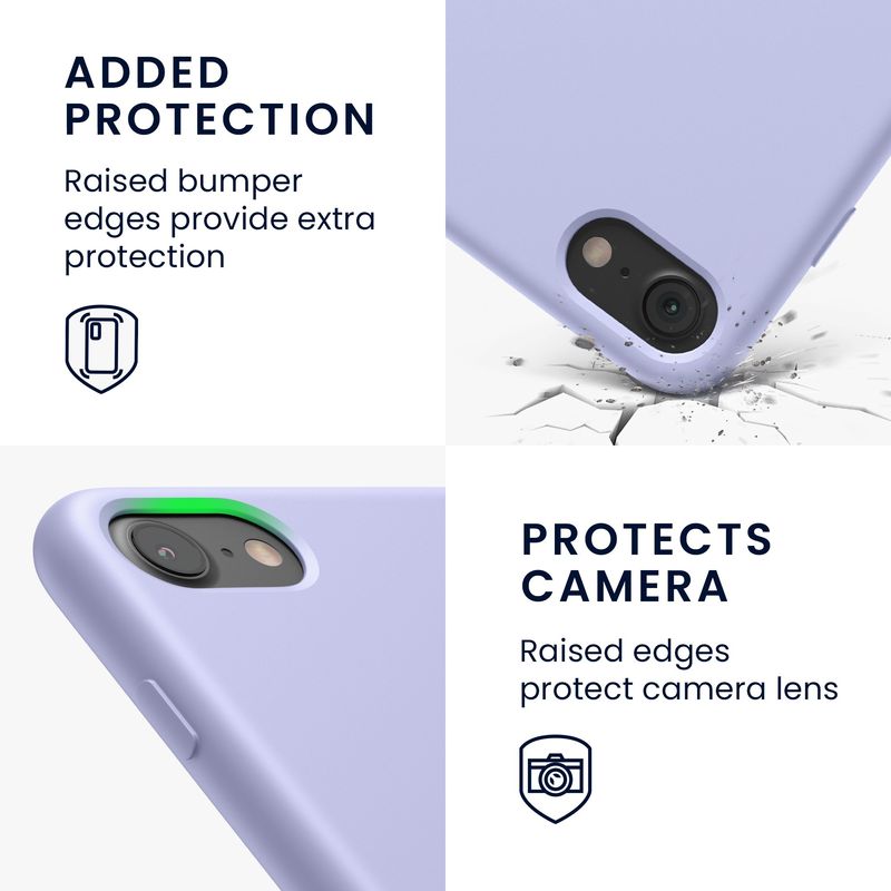 Laptop, Telefoane si Tablete - Telefoane mobile si accesorii - Accesorii Telefoane - Huse telefoane - Husa Kwmobile pentru iPhone SE (2022)/SE (2020)/8/7, incarcare wireless, anti-alunecare, silicon, mov - Infinity.ro