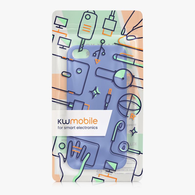 Laptop, Telefoane si Tablete - Telefoane mobile si accesorii - Accesorii Telefoane - Huse telefoane - Husa Kwmobile pentru iPhone SE (generatia 1 (2016))/5/5S, incarcare wireless, anti-alunecare, silicon, albastru - Infinity.ro