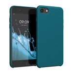 Laptop, Telefoane si Tablete - Telefoane mobile si accesorii - Accesorii Telefoane - Huse telefoane - Husa Kwmobile pentru iPhone SE (2022)/SE (2020)/8/7, incarcare wireless, anti-alunecare, silicon, turcoaz - Infinity.ro