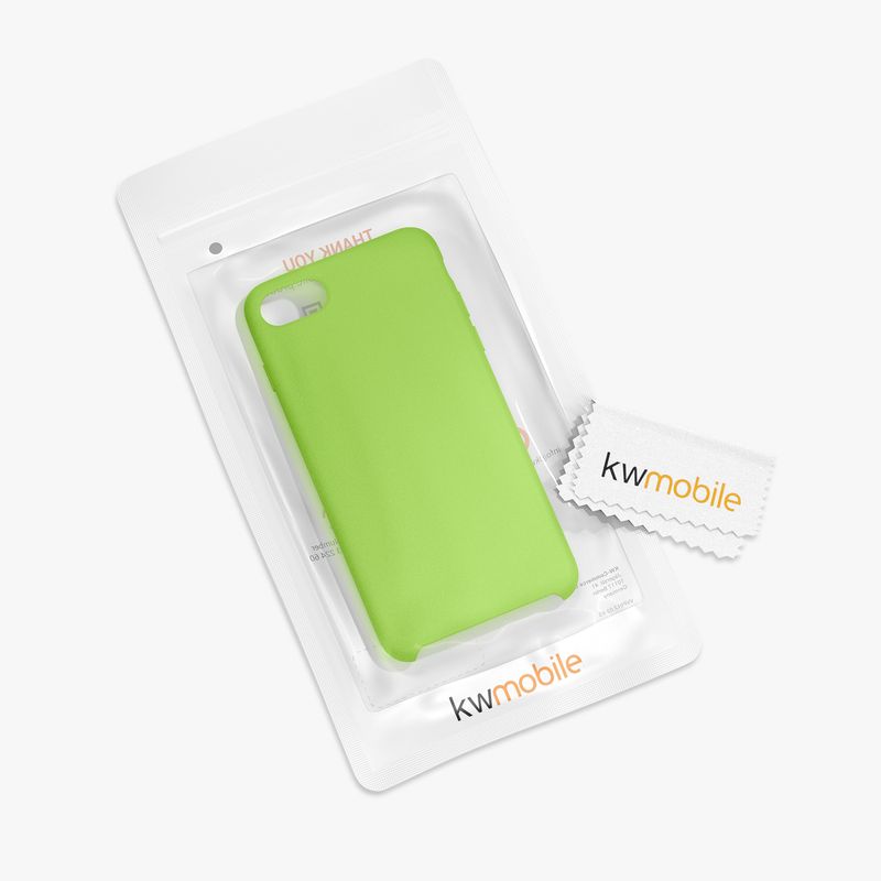 Laptop, Telefoane si Tablete - Telefoane mobile si accesorii - Accesorii Telefoane - Huse telefoane - Husa Kwmobile pentru iPhone SE (2022)/SE (2020)/8/7, incarcare wireless, anti-alunecare, silicon, verde - Infinity.ro