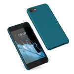 Laptop, Telefoane si Tablete - Telefoane mobile si accesorii - Accesorii Telefoane - Huse telefoane - Husa Kwmobile pentru iPhone SE (2022)/SE (2020)/8/7, incarcare wireless, anti-alunecare, silicon, turcoaz - Infinity.ro