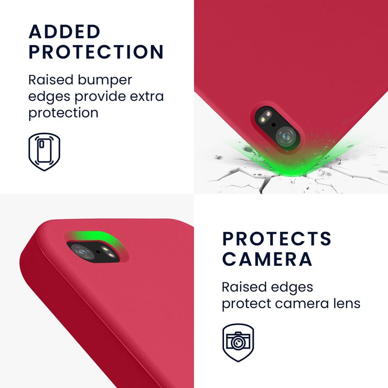 Laptop, Telefoane si Tablete - Telefoane mobile si accesorii - Accesorii Telefoane - Huse telefoane - Husa Kwmobile pentru iPhone SE (generatia 1 (2016))/5/5S, incarcare wireless, anti-alunecare, silicon, roz - Infinity.ro