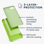 Laptop, Telefoane si Tablete - Telefoane mobile si accesorii - Accesorii Telefoane - Huse telefoane - Husa Kwmobile pentru iPhone SE (2022)/SE (2020)/8/7, incarcare wireless, anti-alunecare, silicon, verde - Infinity.ro