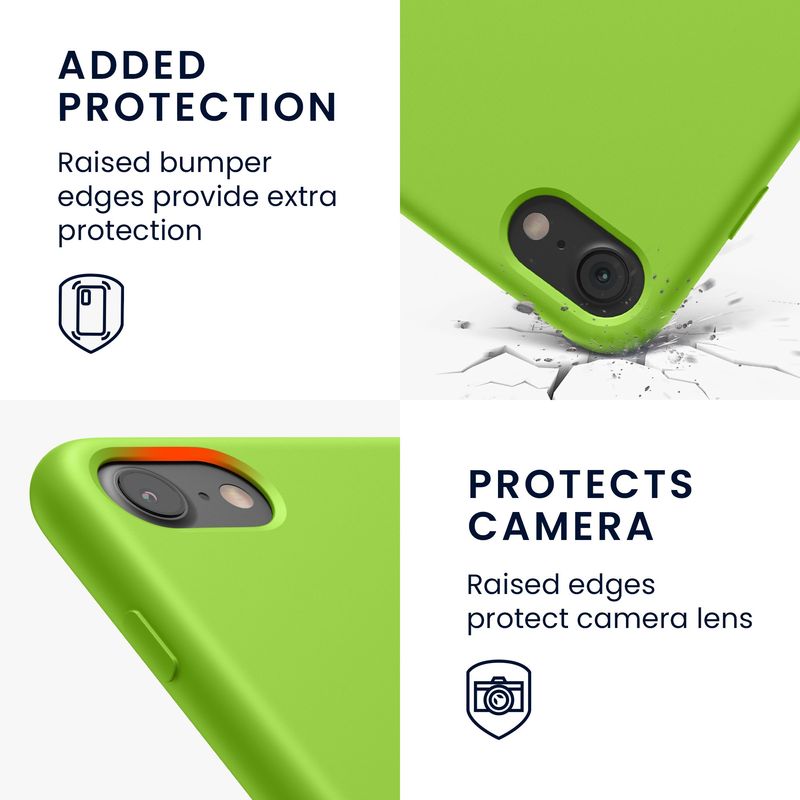 Laptop, Telefoane si Tablete - Telefoane mobile si accesorii - Accesorii Telefoane - Huse telefoane - Husa Kwmobile pentru iPhone SE (2022)/SE (2020)/8/7, incarcare wireless, anti-alunecare, silicon, verde - Infinity.ro