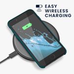 Laptop, Telefoane si Tablete - Telefoane mobile si accesorii - Accesorii Telefoane - Huse telefoane - Husa Kwmobile pentru iPhone SE (2022)/SE (2020)/8/7, incarcare wireless, anti-alunecare, silicon, turcoaz - Infinity.ro
