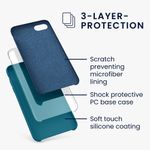 Laptop, Telefoane si Tablete - Telefoane mobile si accesorii - Accesorii Telefoane - Huse telefoane - Husa Kwmobile pentru iPhone SE (2022)/SE (2020)/8/7, incarcare wireless, anti-alunecare, silicon, turcoaz - Infinity.ro