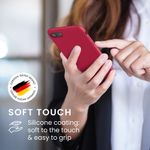 Laptop, Telefoane si Tablete - Telefoane mobile si accesorii - Accesorii Telefoane - Huse telefoane - Husa Kwmobile pentru iPhone SE (2022)/SE (2020)/8/7, incarcare wireless, silicon, rosu - Infinity.ro
