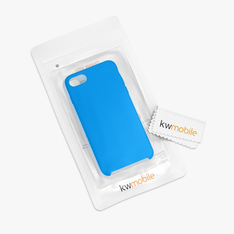 Laptop, Telefoane si Tablete - Telefoane mobile si accesorii - Accesorii Telefoane - Huse telefoane - Husa Kwmobile pentru iPhone SE (2022)/SE (2020)/8/7, incarcare wireless, silicon, albastru - Infinity.ro