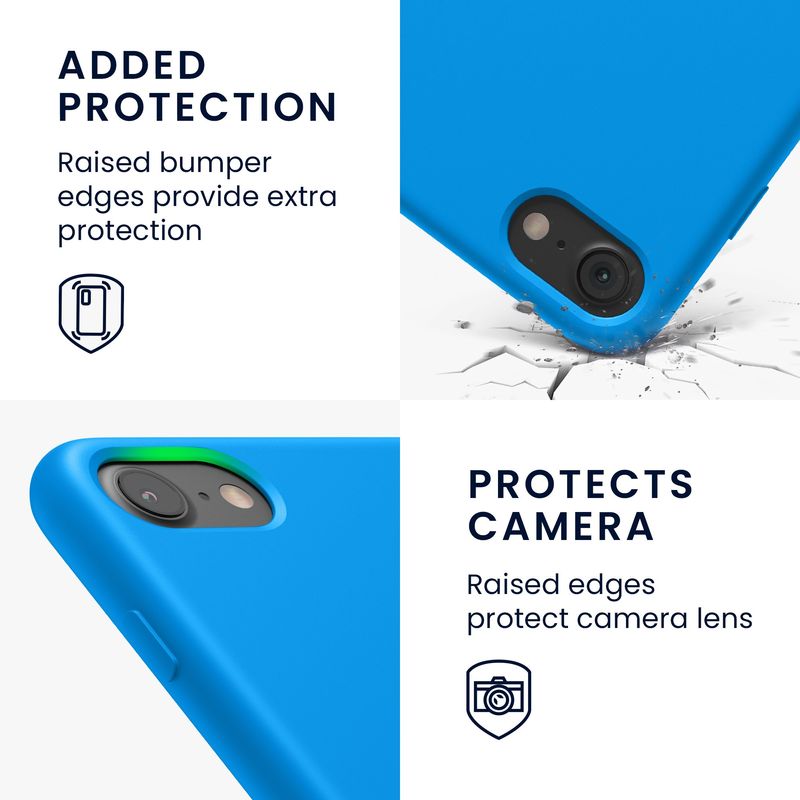 Laptop, Telefoane si Tablete - Telefoane mobile si accesorii - Accesorii Telefoane - Huse telefoane - Husa Kwmobile pentru iPhone SE (2022)/SE (2020)/8/7, incarcare wireless, silicon, albastru - Infinity.ro