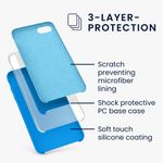 Laptop, Telefoane si Tablete - Telefoane mobile si accesorii - Accesorii Telefoane - Huse telefoane - Husa Kwmobile pentru iPhone SE (2022)/SE (2020)/8/7, incarcare wireless, silicon, albastru - Infinity.ro