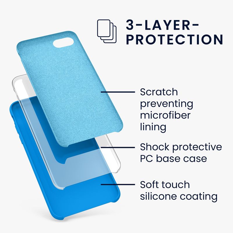 Laptop, Telefoane si Tablete - Telefoane mobile si accesorii - Accesorii Telefoane - Huse telefoane - Husa Kwmobile pentru iPhone SE (2022)/SE (2020)/8/7, incarcare wireless, silicon, albastru - Infinity.ro