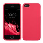 Laptop, Telefoane si Tablete - Telefoane mobile si accesorii - Accesorii Telefoane - Huse telefoane - Husa Kwmobile pentru iPhone SE (generatia 1 (2016))/5/5S, incarcare wireless, silicon, roz neon - Infinity.ro
