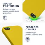 Laptop, Telefoane si Tablete - Telefoane mobile si accesorii - Accesorii Telefoane - Huse telefoane - Husa Kwmobile pentru iPhone SE (generatia 1 (2016))/5/5S, incarcare wireless, silicon, galben - Infinity.ro