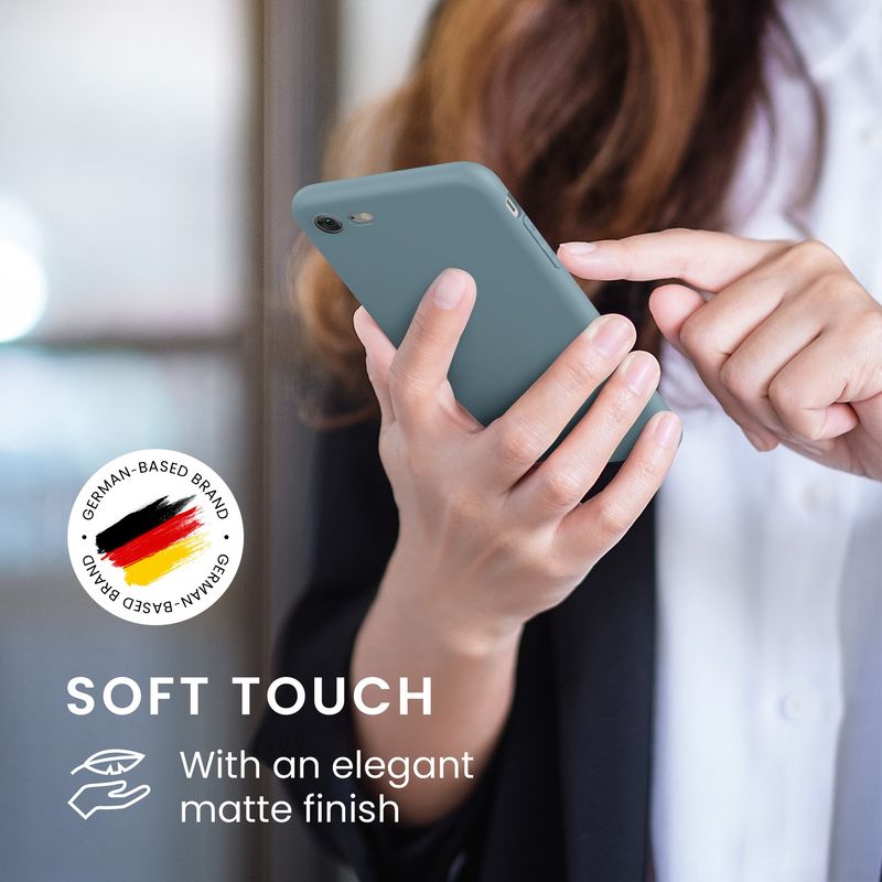 Laptop, Telefoane si Tablete - Telefoane mobile si accesorii - Accesorii Telefoane - Huse telefoane - Husa Kwmobile pentru iPhone SE3/SE2/SE (2022)/SE (2020), anti-alunecare, silicon, albastru - Infinity.ro