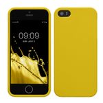 Laptop, Telefoane si Tablete - Telefoane mobile si accesorii - Accesorii Telefoane - Huse telefoane - Husa Kwmobile pentru iPhone SE (generatia 1 (2016))/5/5S, incarcare wireless, silicon, galben - Infinity.ro