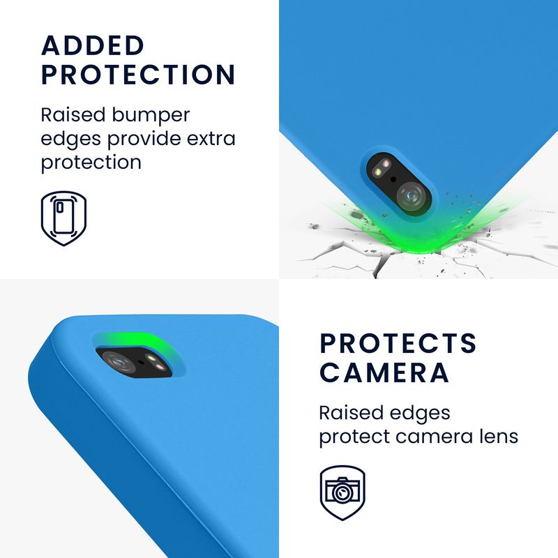 Laptop, Telefoane si Tablete - Telefoane mobile si accesorii - Accesorii Telefoane - Huse telefoane - Husa Kwmobile pentru iPhone SE (generatia 1 (2016))/5/5S, incarcare wireless, silicon, albastru - Infinity.ro