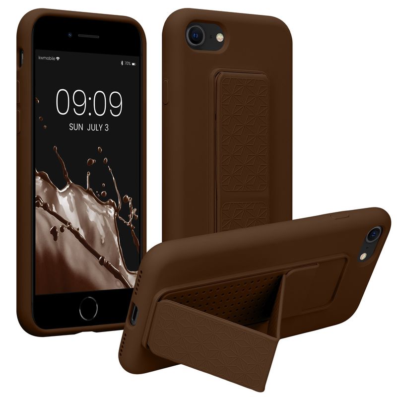 Laptop, Telefoane si Tablete - Telefoane mobile si accesorii - Accesorii Telefoane - Huse telefoane - Husa Kwmobile pentru iPhone SE3/SE2/SE (2022)/SE (2020), functie stand, silicon, maro - Infinity.ro