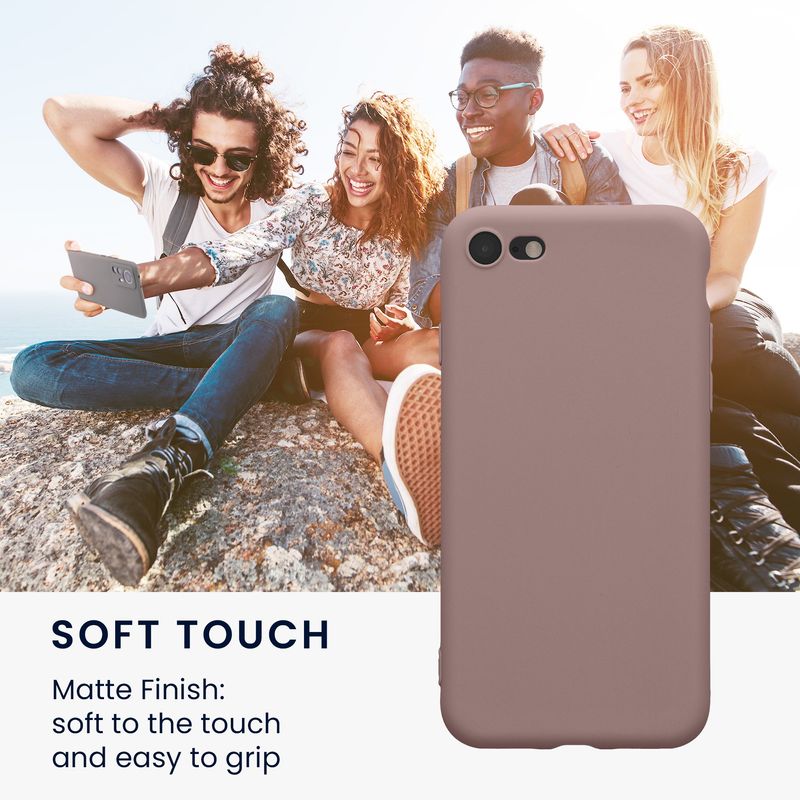 Laptop, Telefoane si Tablete - Telefoane mobile si accesorii - Accesorii Telefoane - Huse telefoane - Husa Kwmobile pentru iPhone SE3/SE2/SE (2022)/SE (2020), anti-alunecare, silicon, bej - Infinity.ro