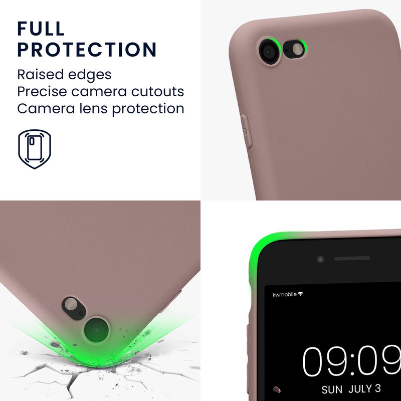 Laptop, Telefoane si Tablete - Telefoane mobile si accesorii - Accesorii Telefoane - Huse telefoane - Husa Kwmobile pentru iPhone SE3/SE2/SE (2022)/SE (2020), anti-alunecare, silicon, bej - Infinity.ro