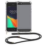 Laptop, Telefoane si Tablete - Telefoane mobile si accesorii - Accesorii Telefoane - Huse telefoane - Husa Kwmobile pentru iPhone SE (generatia 1 (2016))/5/5S, protectie la socuri, TPU, negru, transparent - Infinity.ro
