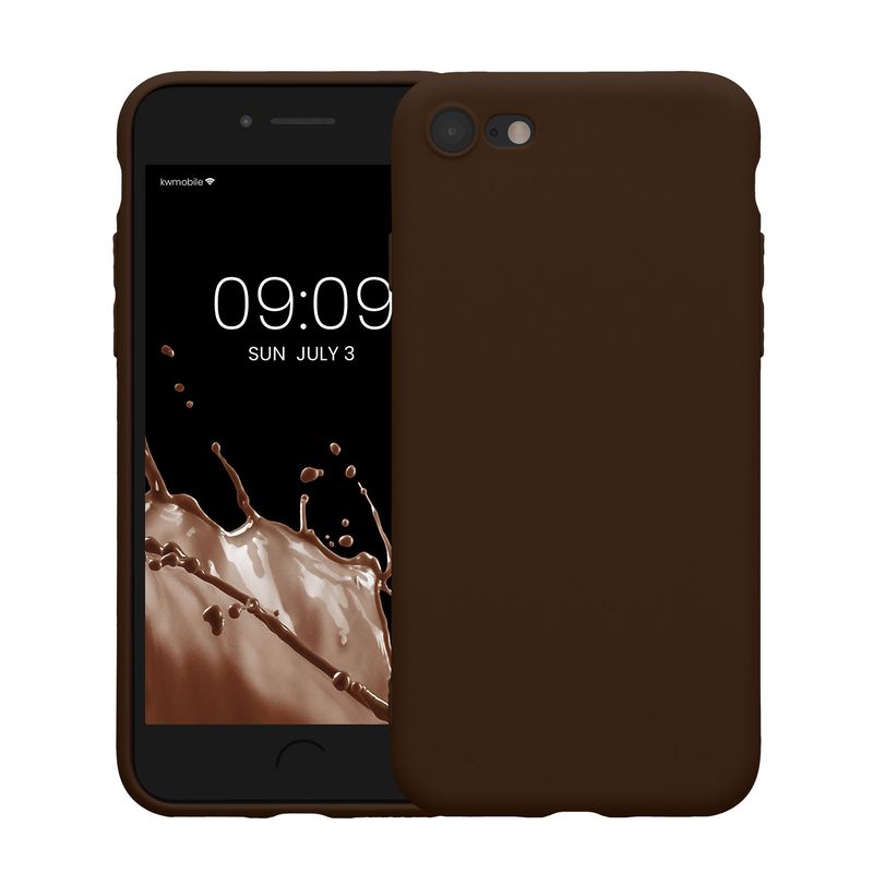 Laptop, Telefoane si Tablete - Telefoane mobile si accesorii - Accesorii Telefoane - Huse telefoane - Husa Kwmobile pentru iPhone SE3/SE2/SE (2022)/SE (2020), anti-alunecare, silicon, maro - Infinity.ro