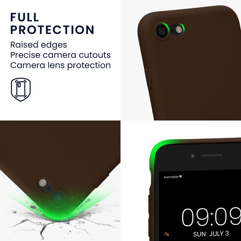 Laptop, Telefoane si Tablete - Telefoane mobile si accesorii - Accesorii Telefoane - Huse telefoane - Husa Kwmobile pentru iPhone SE3/SE2/SE (2022)/SE (2020), anti-alunecare, silicon, maro - Infinity.ro