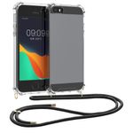 Laptop, Telefoane si Tablete - Telefoane mobile si accesorii - Accesorii Telefoane - Huse telefoane - Husa Kwmobile pentru iPhone SE (generatia 1 (2016))/5/5S, protectie la socuri, TPU, negru, transparent - Infinity.ro