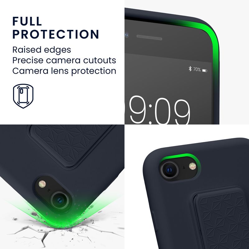 Laptop, Telefoane si Tablete - Telefoane mobile si accesorii - Accesorii Telefoane - Huse telefoane - Husa Kwmobile pentru iPhone SE3/SE2/SE (2022)/SE (2020), functie stand, silicon, mov - Infinity.ro