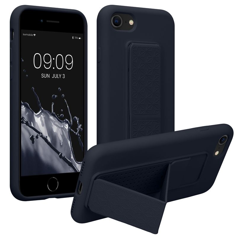 Laptop, Telefoane si Tablete - Telefoane mobile si accesorii - Accesorii Telefoane - Huse telefoane - Husa Kwmobile pentru iPhone SE3/SE2/SE (2022)/SE (2020), functie stand, silicon, mov - Infinity.ro