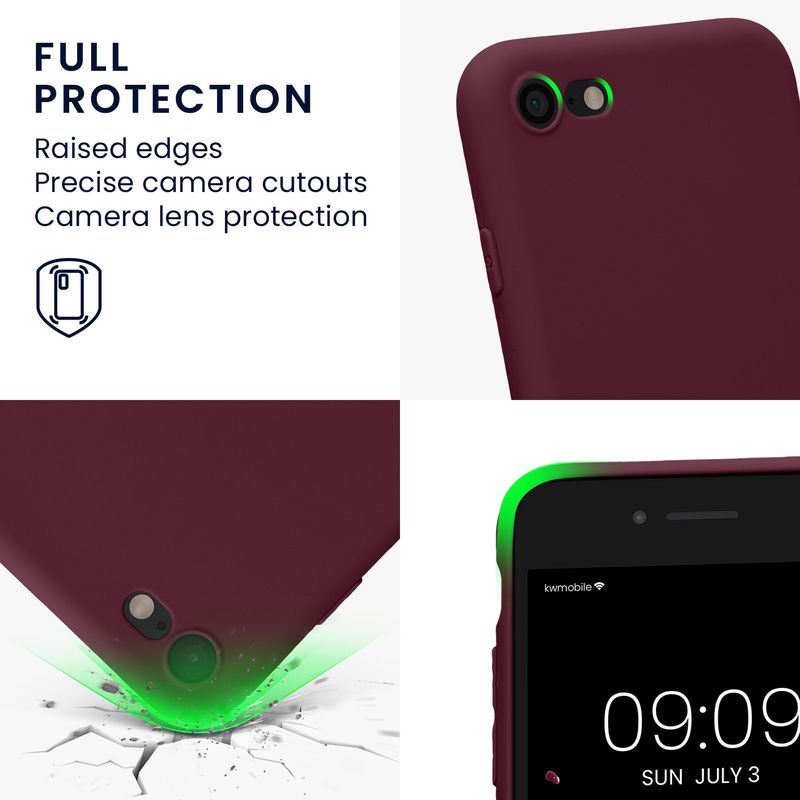 Laptop, Telefoane si Tablete - Telefoane mobile si accesorii - Accesorii Telefoane - Huse telefoane - Husa Kwmobile pentru iPhone SE3/SE2/SE (2022)/SE (2020), anti-alunecare, silicon, mov - Infinity.ro