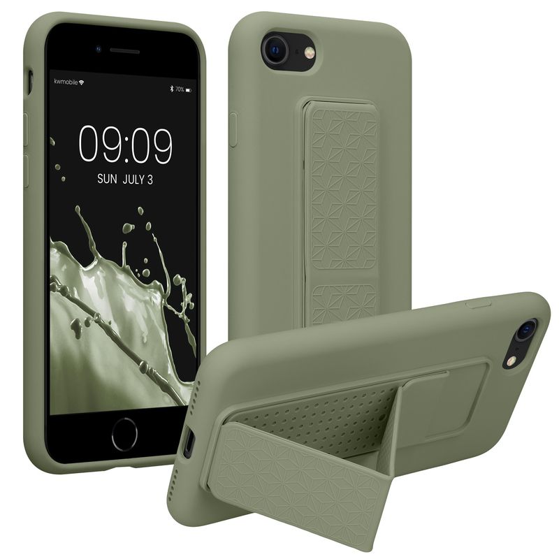 Laptop, Telefoane si Tablete - Telefoane mobile si accesorii - Accesorii Telefoane - Huse telefoane - Husa Kwmobile pentru iPhone SE3/SE2/SE (2022)/SE (2020), functie stand, silicon, verde - Infinity.ro
