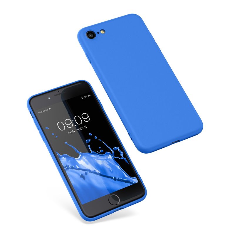 Laptop, Telefoane si Tablete - Telefoane mobile si accesorii - Accesorii Telefoane - Huse telefoane - Husa Kwmobile pentru iPhone SE3/SE2/SE (2022)/SE (2020), incarcare wireless, silicon, albastru - Infinity.ro