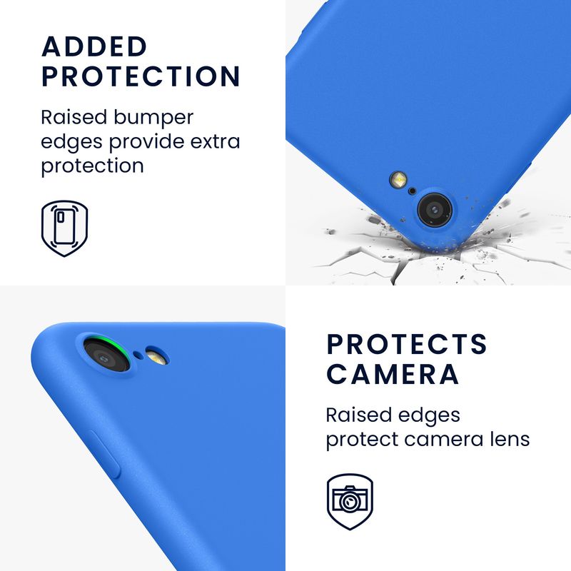 Laptop, Telefoane si Tablete - Telefoane mobile si accesorii - Accesorii Telefoane - Huse telefoane - Husa Kwmobile pentru iPhone SE3/SE2/SE (2022)/SE (2020), incarcare wireless, silicon, albastru - Infinity.ro
