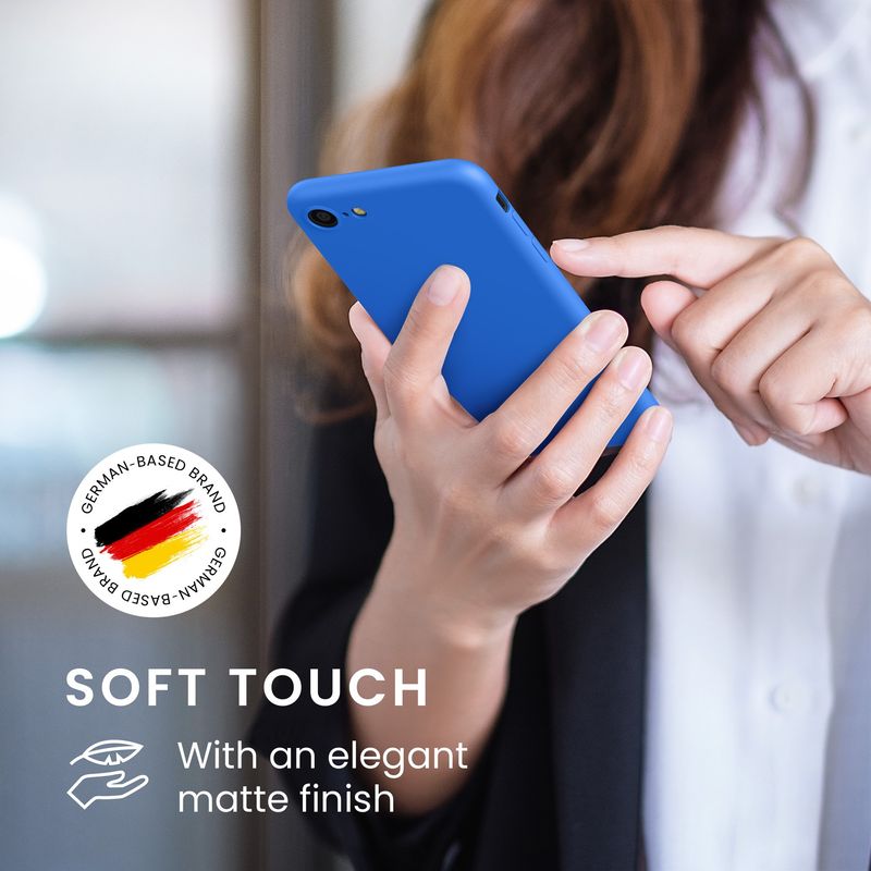Laptop, Telefoane si Tablete - Telefoane mobile si accesorii - Accesorii Telefoane - Huse telefoane - Husa Kwmobile pentru iPhone SE3/SE2/SE (2022)/SE (2020), incarcare wireless, silicon, albastru - Infinity.ro