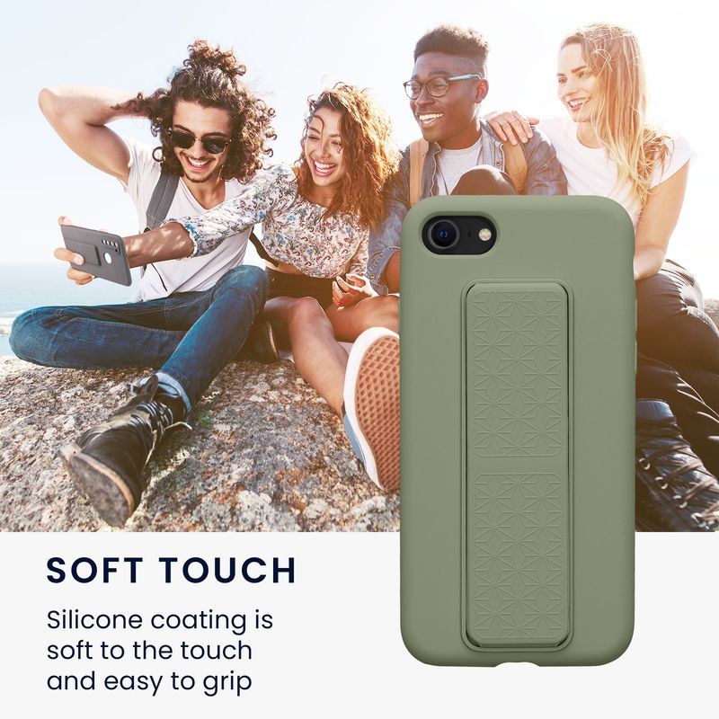 Laptop, Telefoane si Tablete - Telefoane mobile si accesorii - Accesorii Telefoane - Huse telefoane - Husa Kwmobile pentru iPhone SE3/SE2/SE (2022)/SE (2020), functie stand, silicon, verde - Infinity.ro